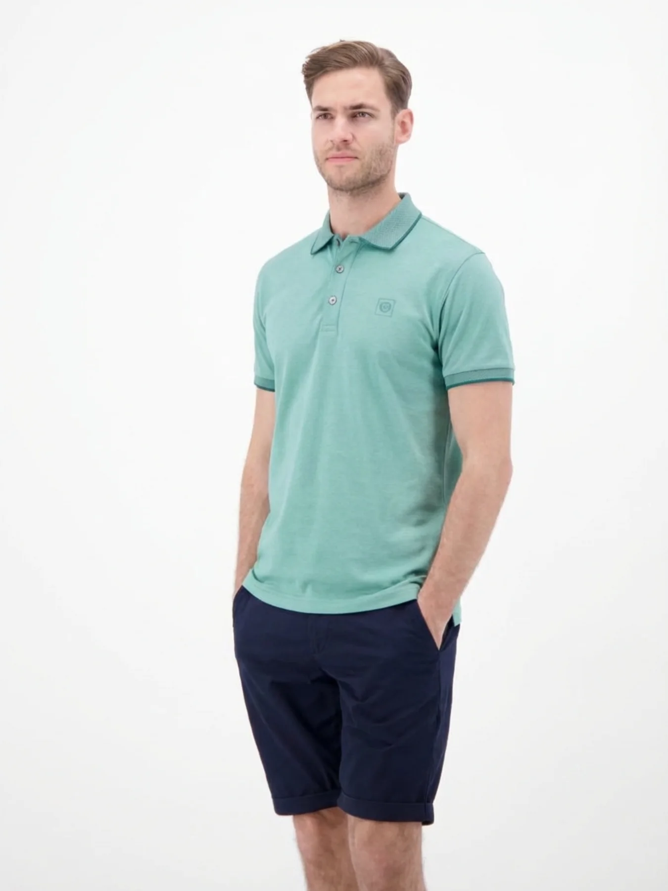 Lerros Unifarbe Piqué Polo - Soft Teal