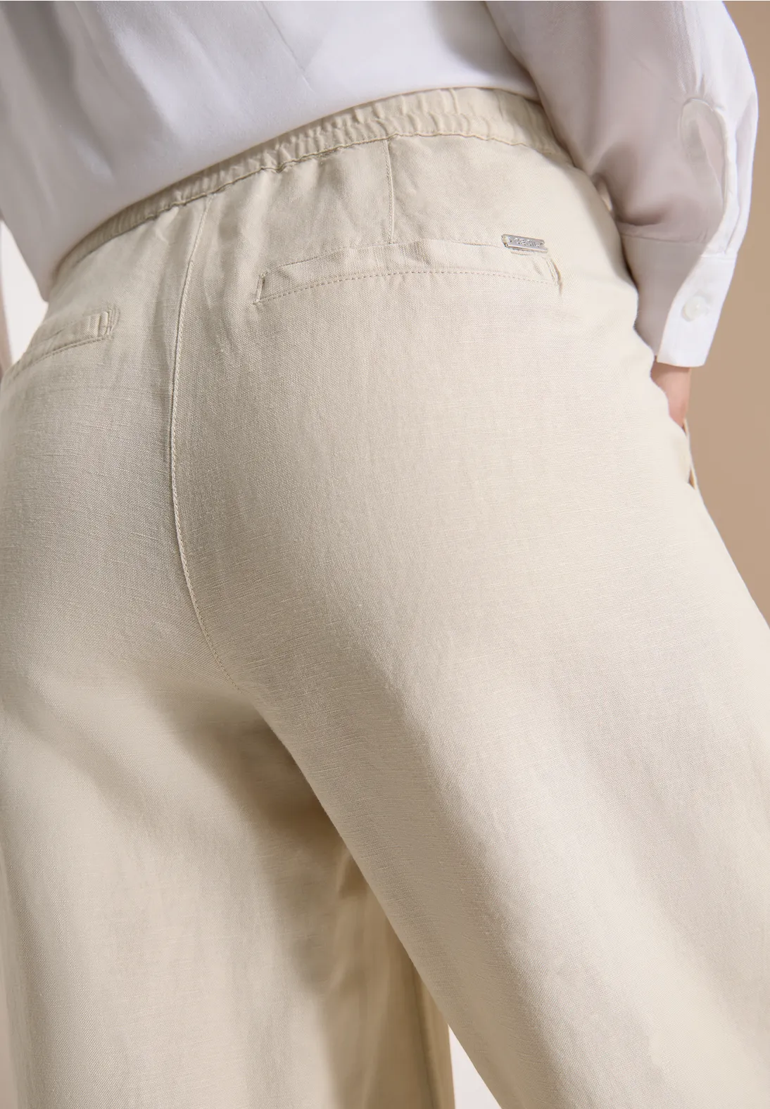 Cecil Leinenmix Hose Neele - Macadamia Beige