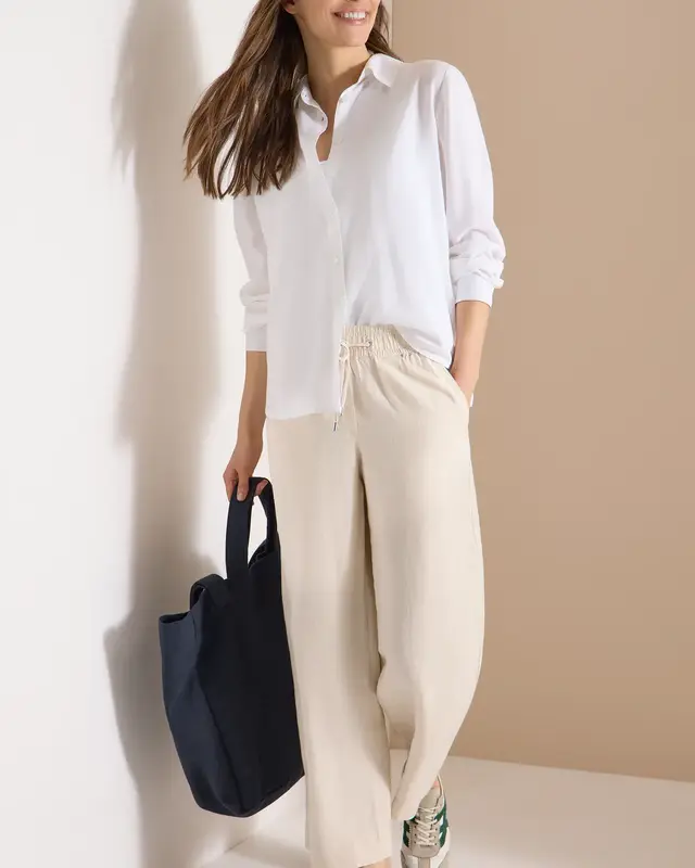 Cecil Leinenmix Hose Neele - Macadamia Beige