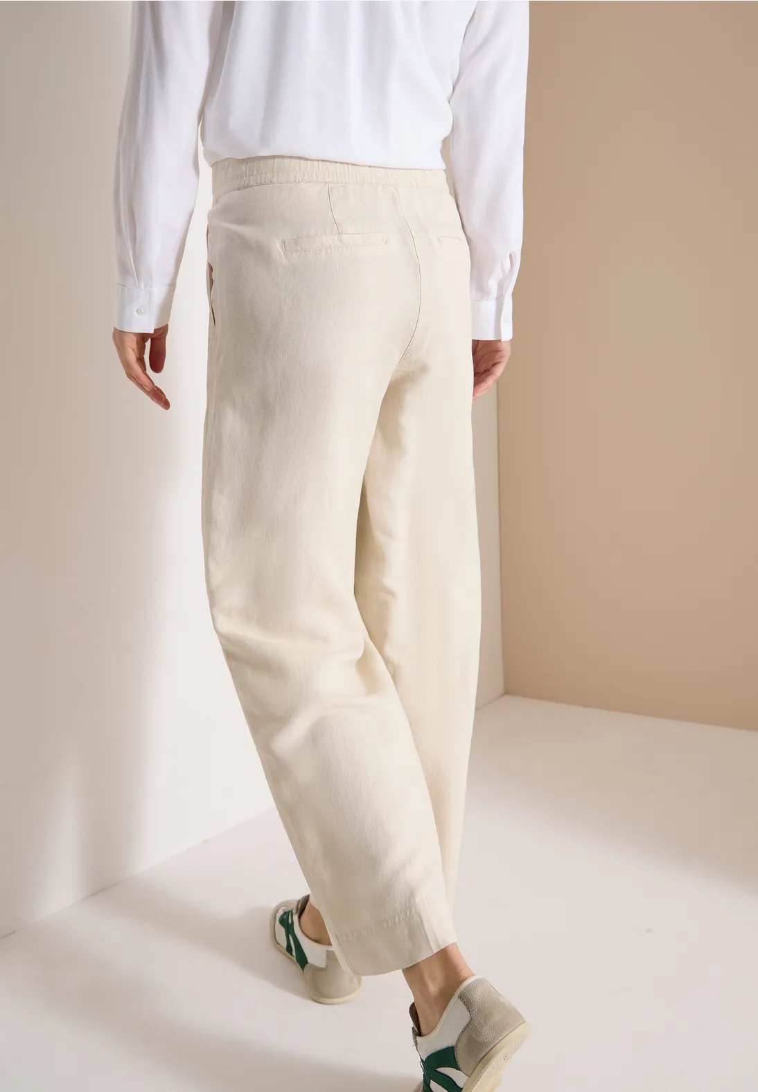 Cecil Leinenmix Hose Neele - Macadamia Beige