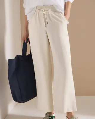 Cecil Leinenmix Hose Neele - Macadamia Beige