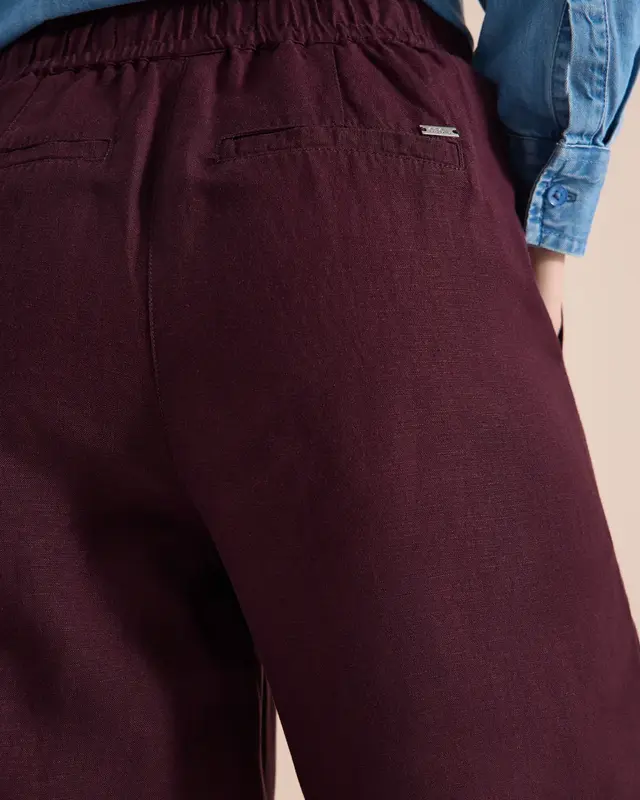 Cecil Linnenmix Broek Neele - Rich Burgundy
