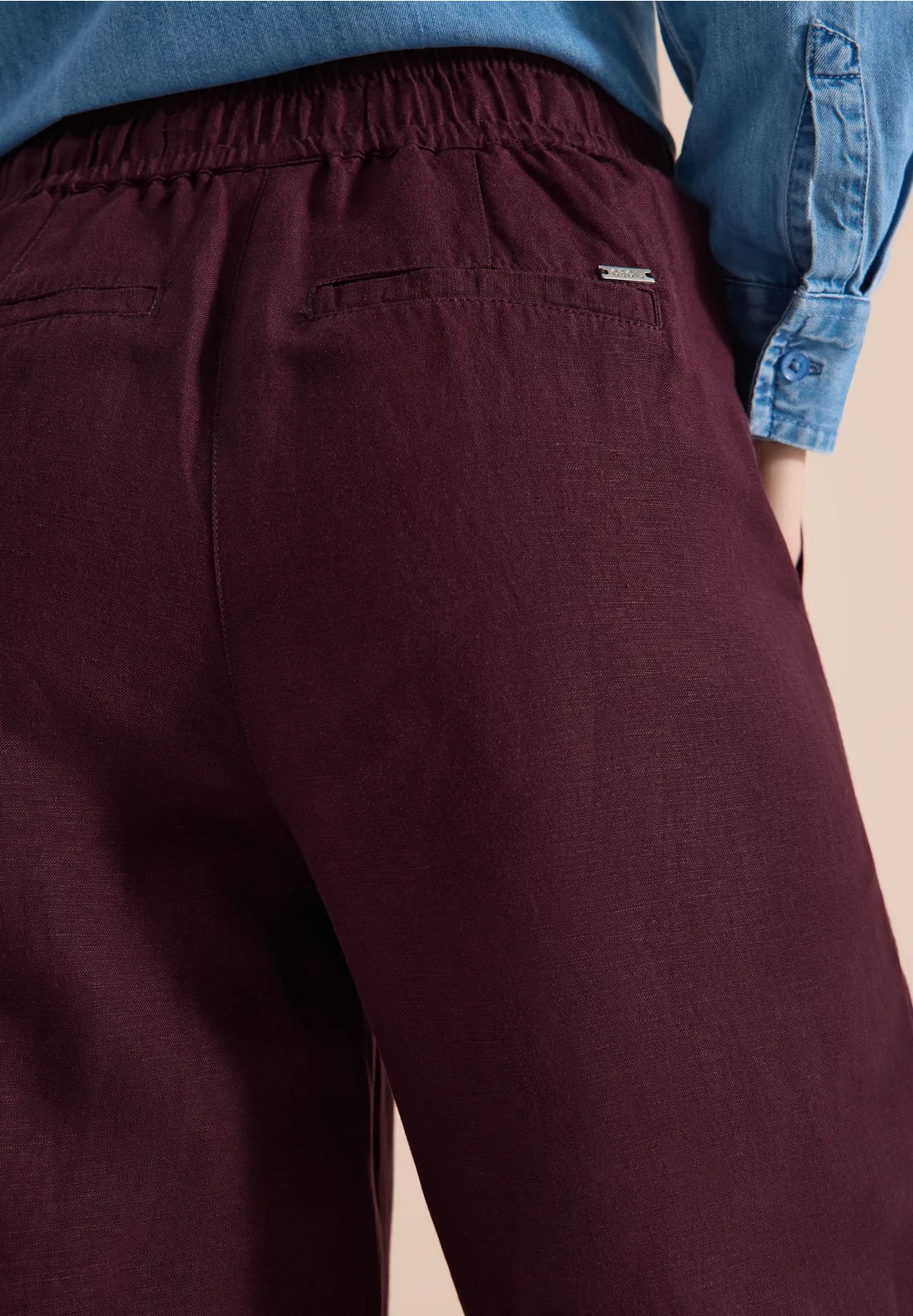 Cecil Linnenmix Broek Neele - Rich Burgundy