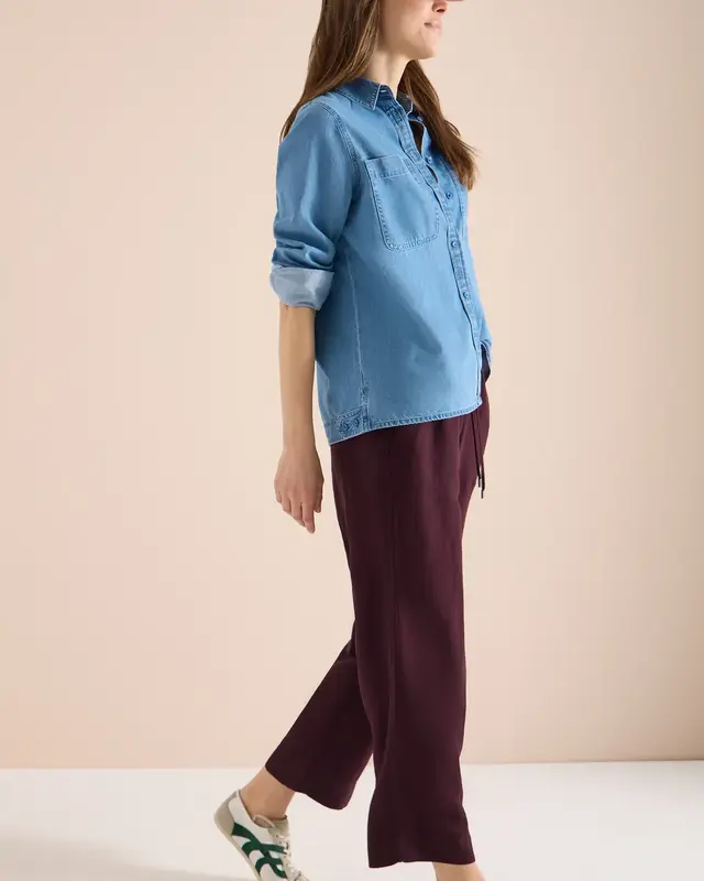 Cecil Linnenmix Broek Neele - Rich Burgundy