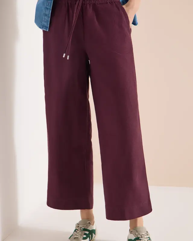Cecil Linen Mix Pants Neele - Rich Burgundy