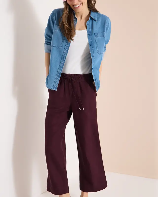 Cecil Linnenmix Broek Neele - Rich Burgundy