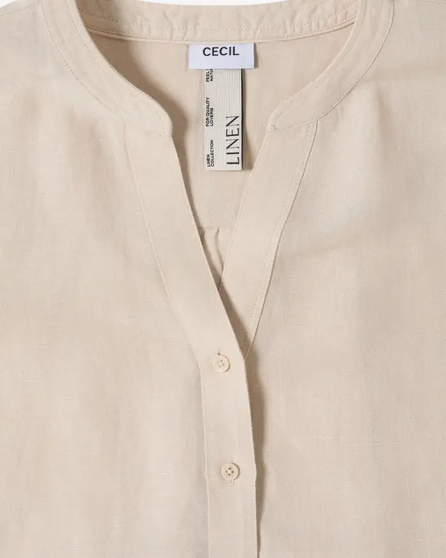 Cecil Linen Mix Blouse - Macadamia Beige