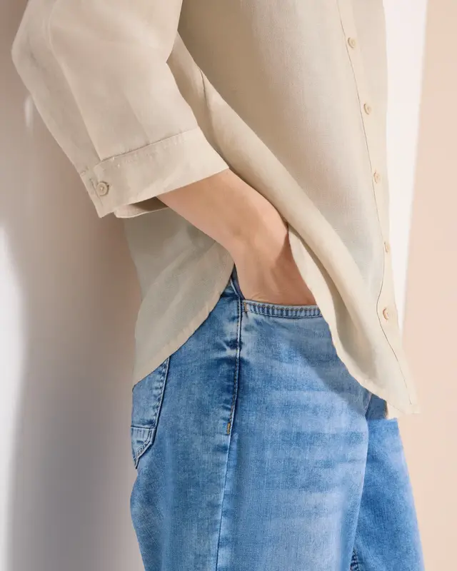 Cecil Linnenmix Blouse - Macadamia Beige