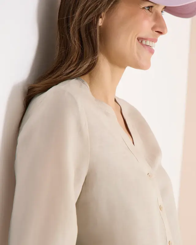 Cecil Linnenmix Blouse - Macadamia Beige