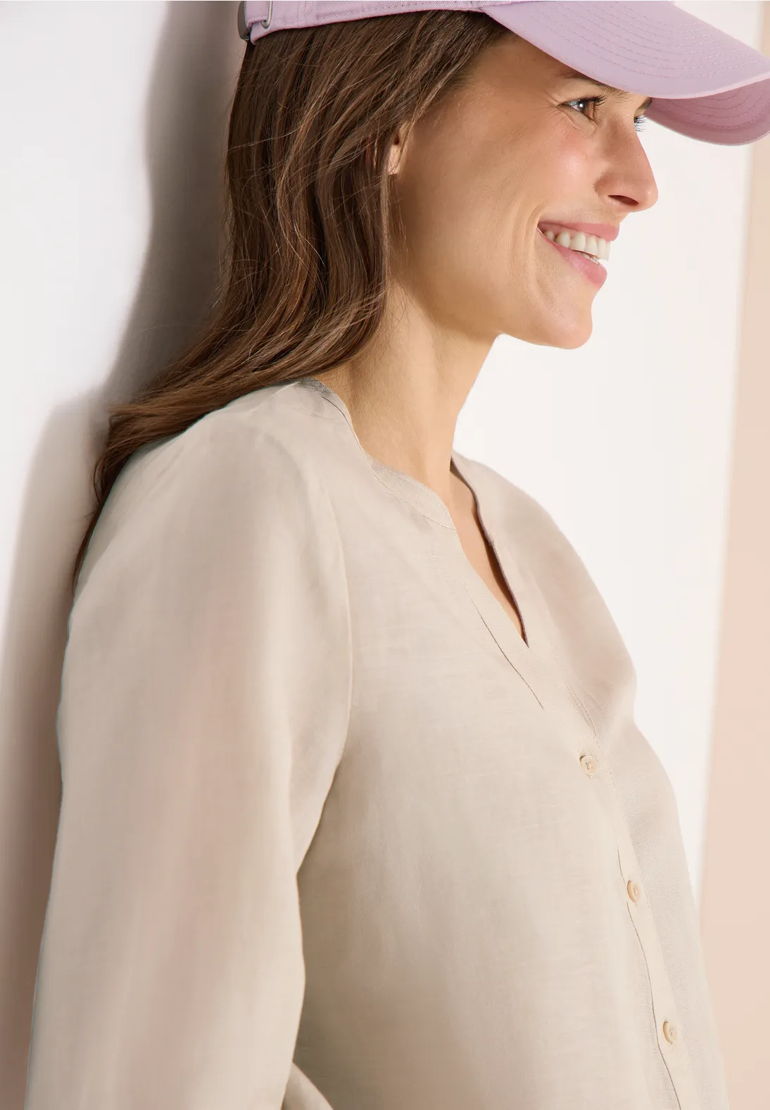 Cecil Linnenmix Blouse - Macadamia Beige