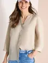 Cecil Linen Mix Blouse - Macadamia Beige