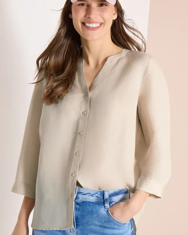 Cecil Leinenmix Bluse - Macadamia Beige