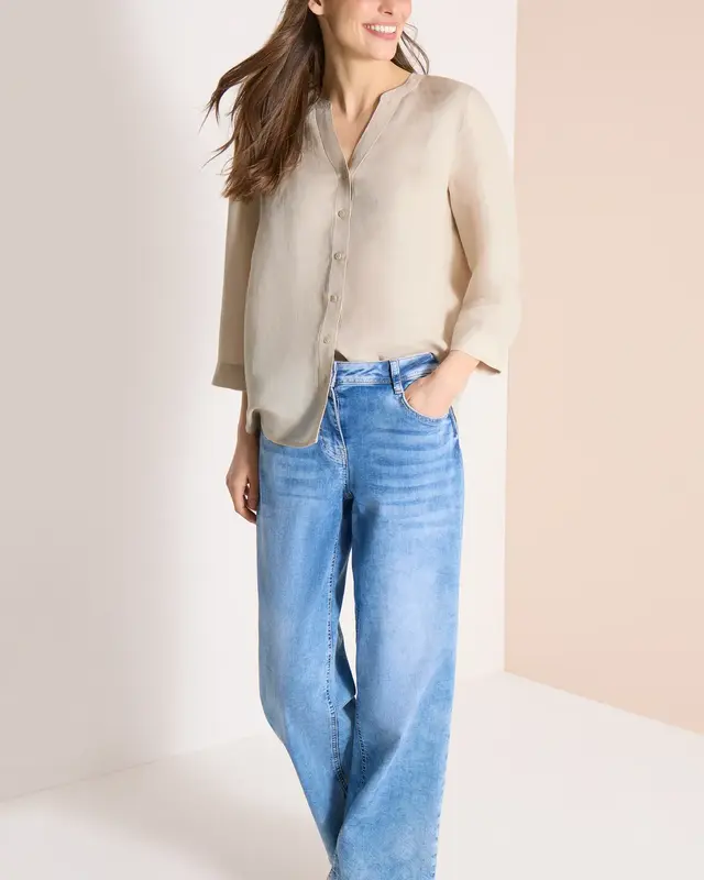 Cecil Linnenmix Blouse - Macadamia Beige