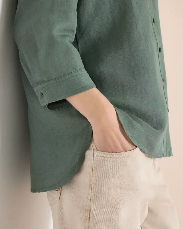 Cecil Linen Mix Blouse - Just Khaki