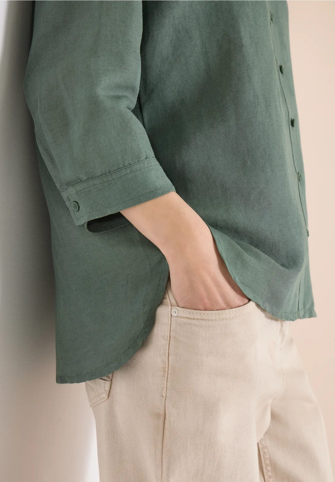 Cecil Linen Mix Blouse - Just Khaki