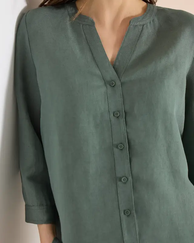 Cecil Leinenmix Bluse - Just Khaki