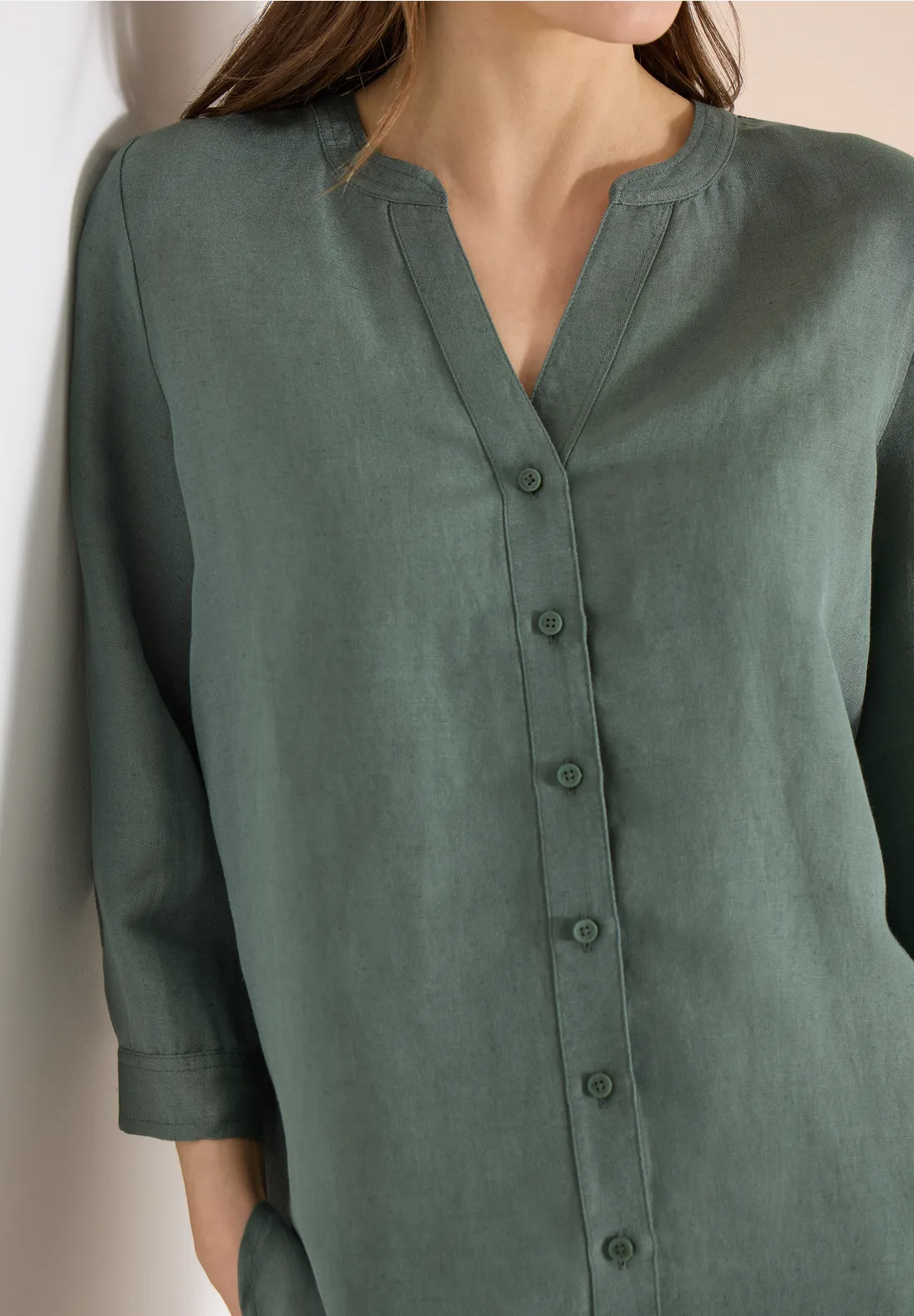 Cecil Linnenmix Blouse - Just Khaki