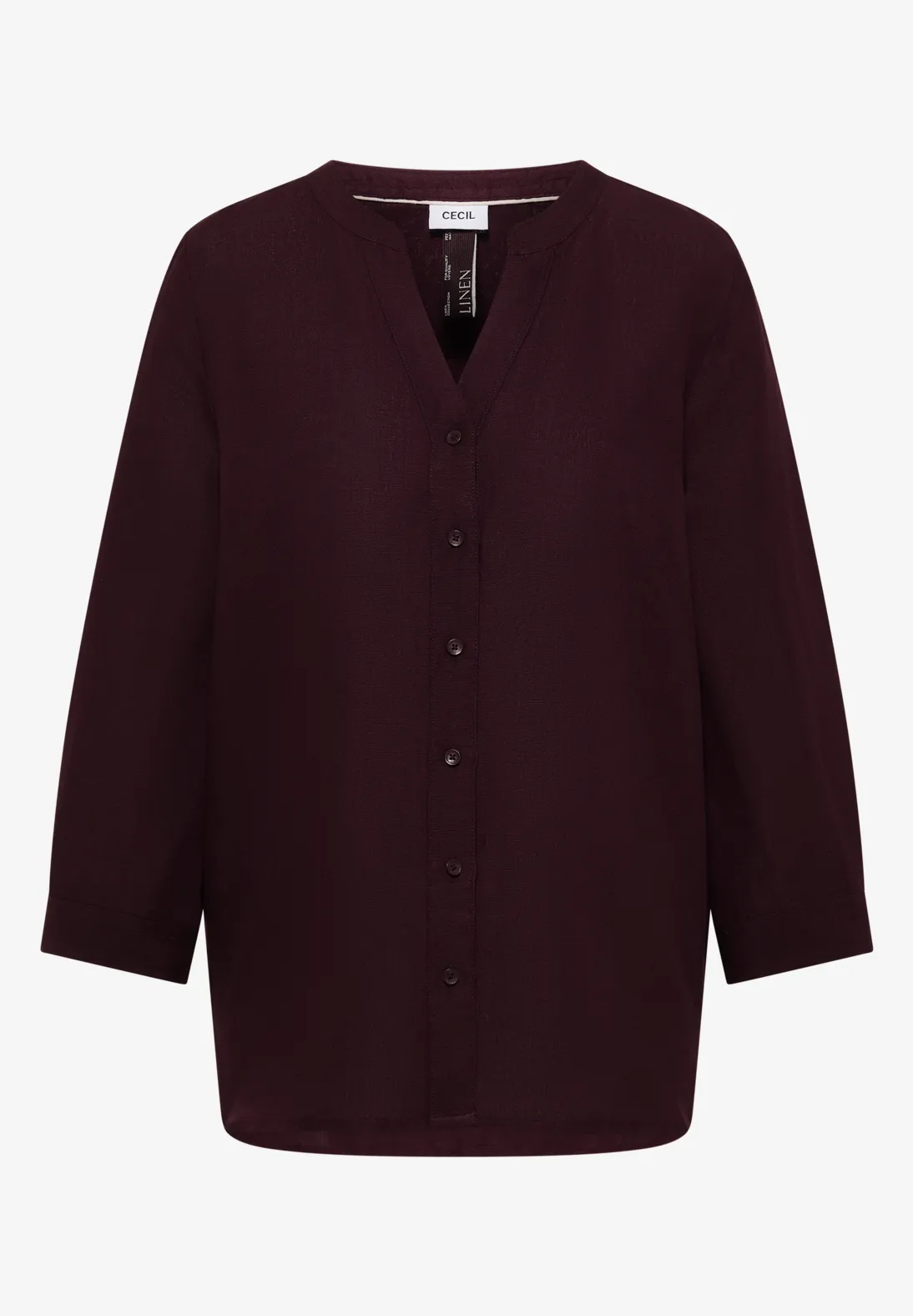 Cecil Linnenmix Blouse - Rich Burgundy