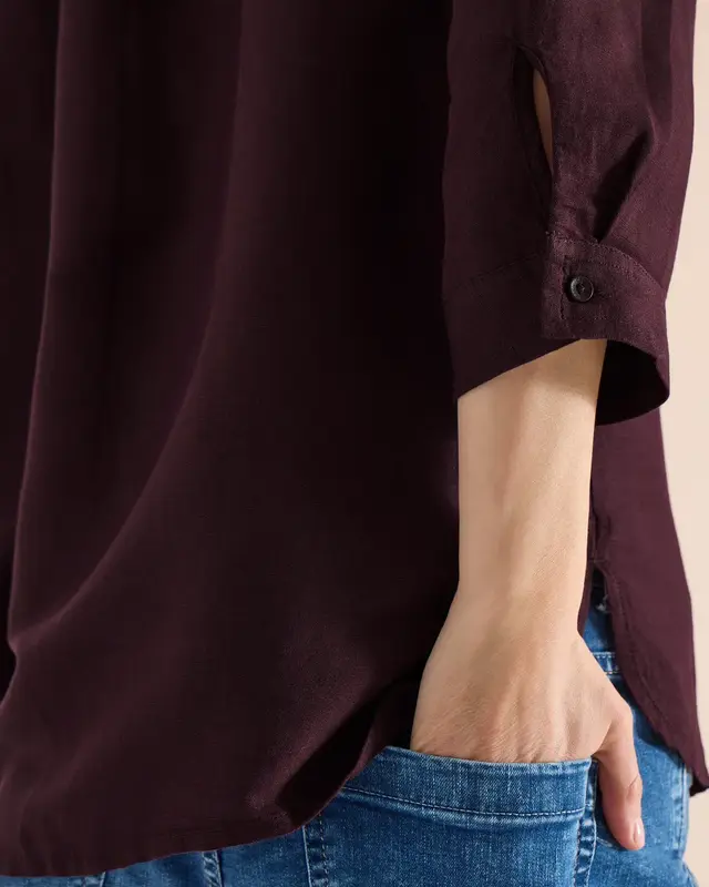Cecil Leinenmix Bluse - Rich Burgundy