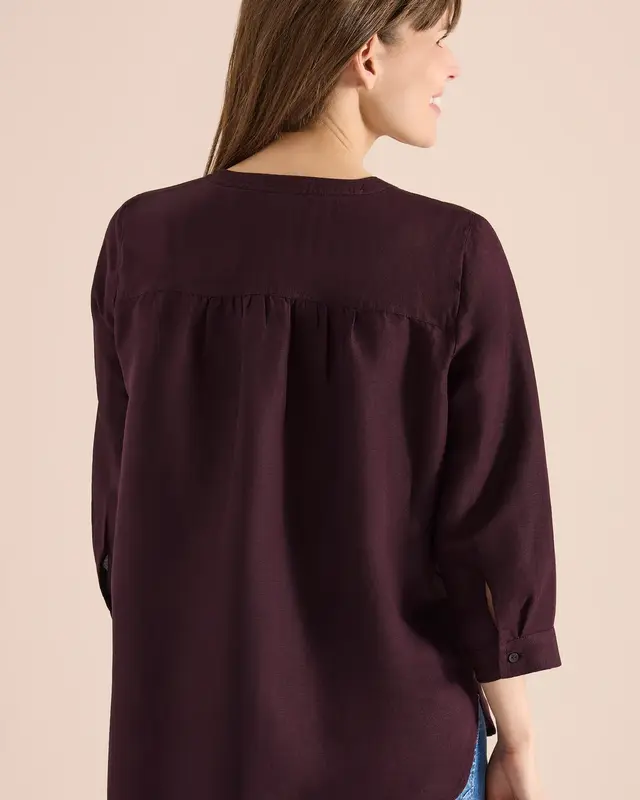 Cecil Linnenmix Blouse - Rich Burgundy