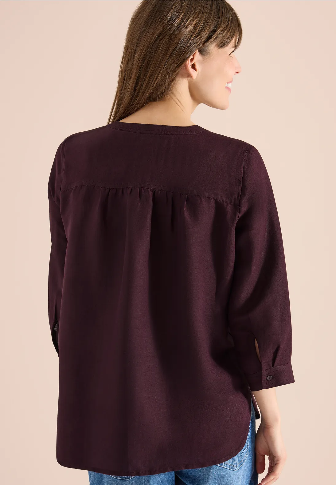 Cecil Leinenmix Bluse - Rich Burgundy