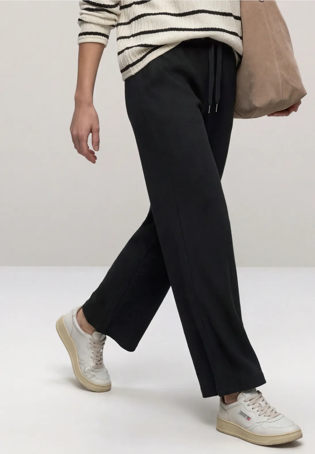 Street One High Waist Broek - Black
