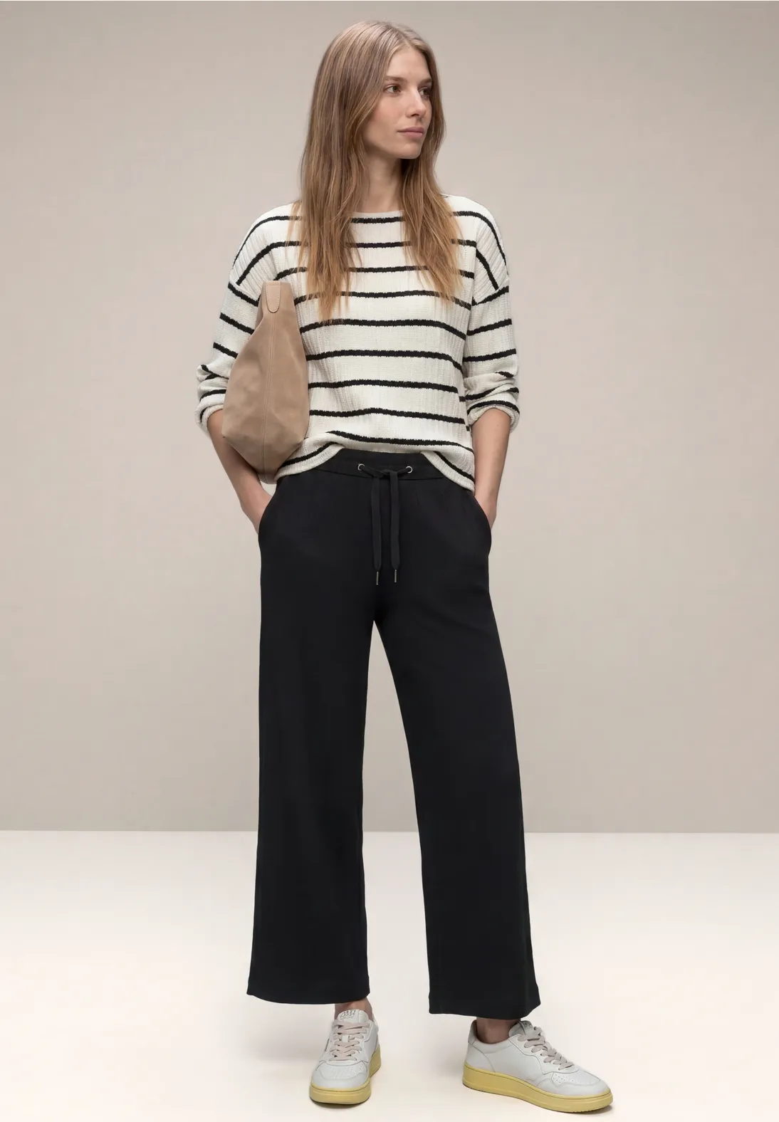 Street One High Waist Pants - Black