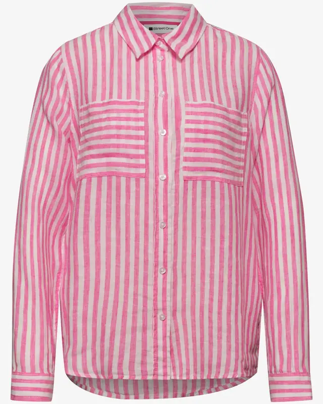 Street One Linen Blouse - Magenta Dream