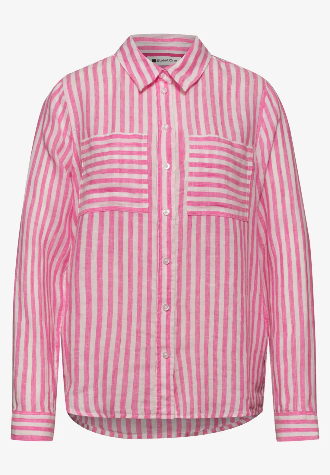 Street One Linen Blouse - Magenta Dream