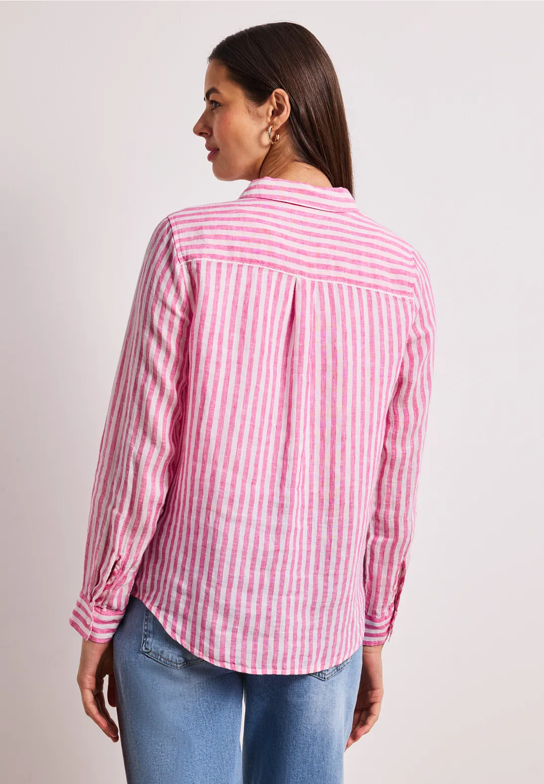 Street One Linen Blouse - Magenta Dream