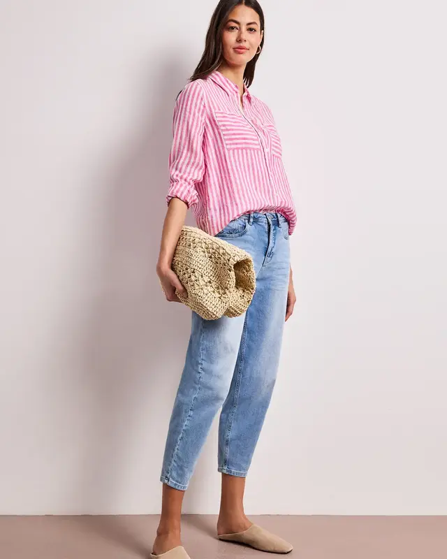 Street One Leinen Bluse - Magenta Dream