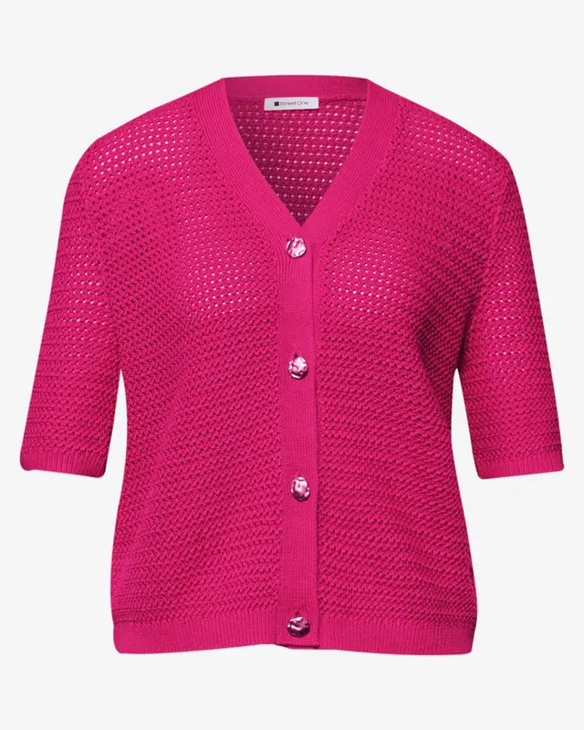 Street One Struktur Cardigan - Magenta Dream