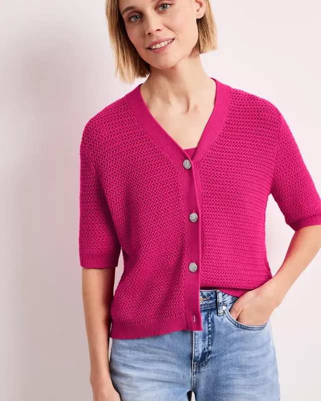 Street One Vest met Structuur - Magenta Dream