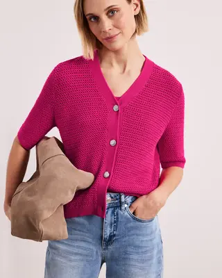 Street One Cardigan with Structure - Magenta Dream