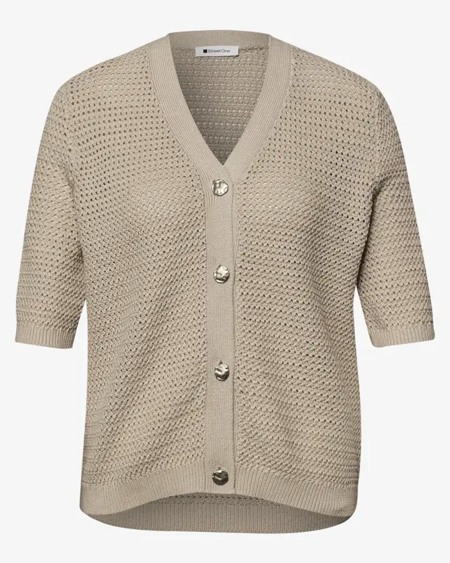 Street One Vest met Structuur - Clay Sand