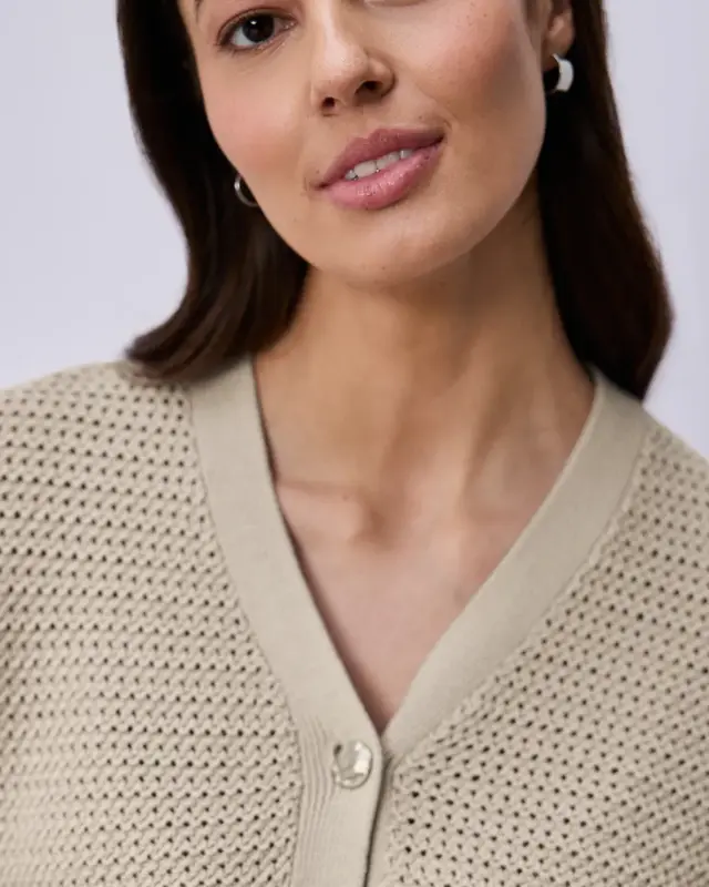 Street One Struktur Cardigan - Clay Sand