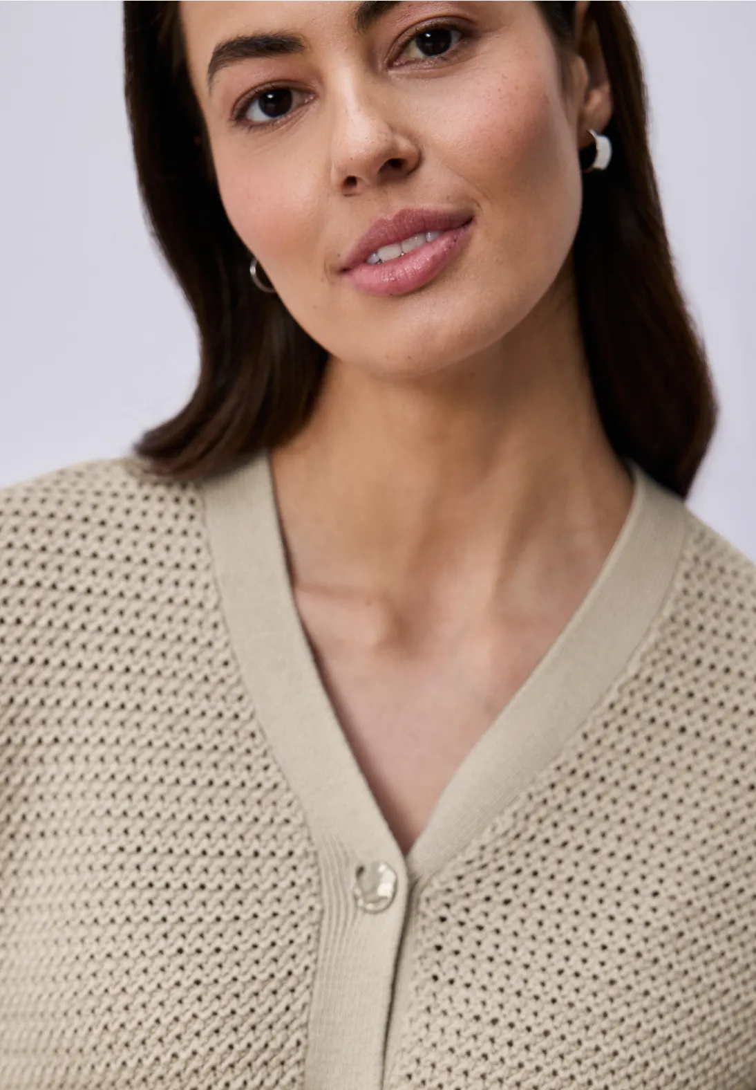 Street One Vest met Structuur - Clay Sand