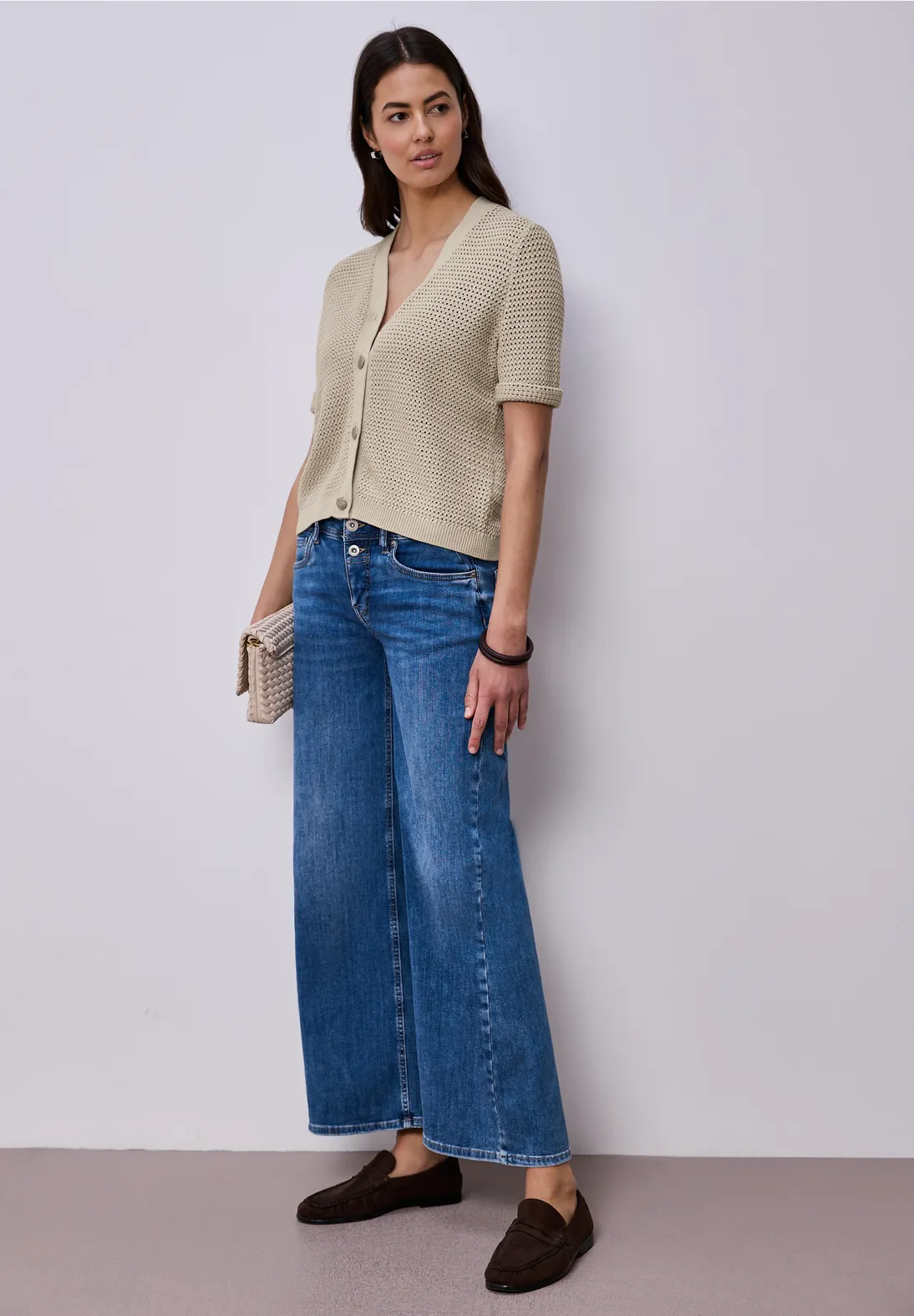 Street One Struktur Cardigan - Clay Sand