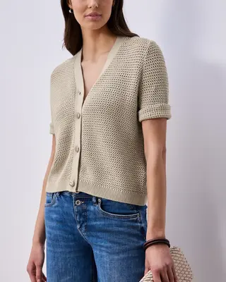Street One Cardigan with Structure - Clay Sand