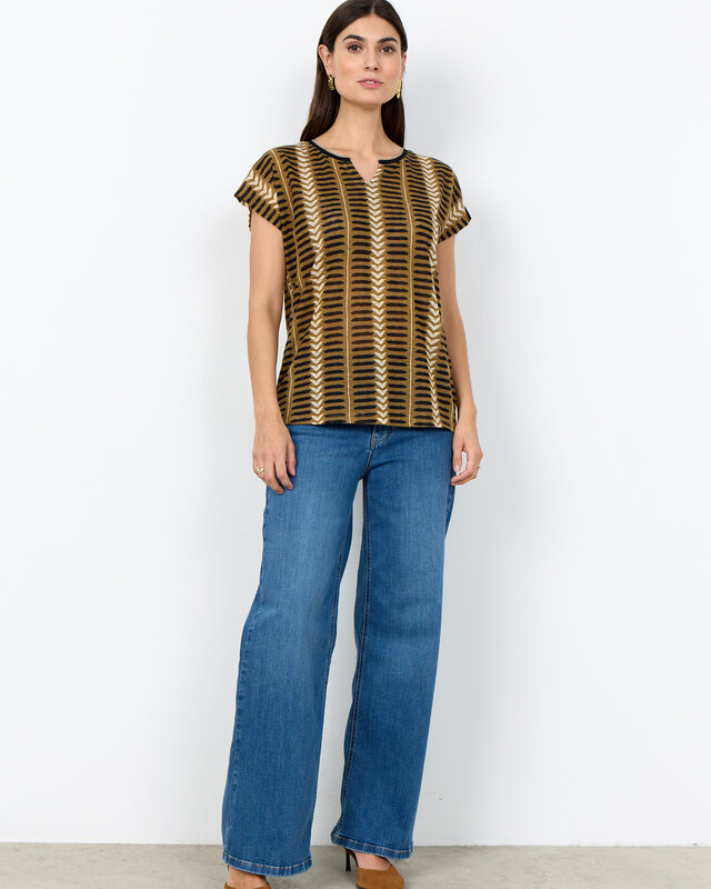 Soyaconcept T-Shirt Aretha 45 - Butternut Combi
