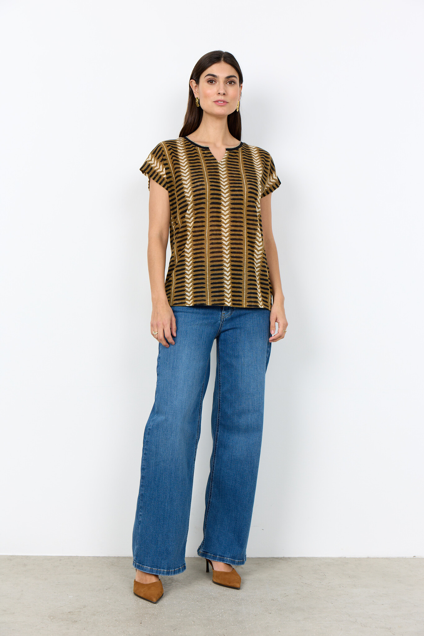 Soyaconcept T-Shirt Aretha 45 - Butternut Combi