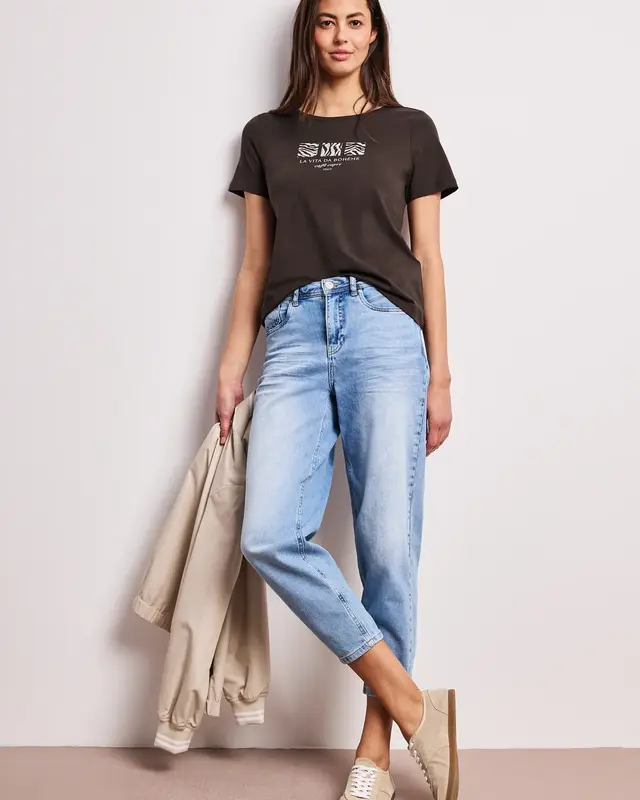 Street One Shirt mit Frontprint - Espresso Brown