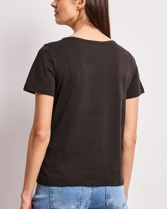Street One Shirt met Frontprint - Espresso Brown