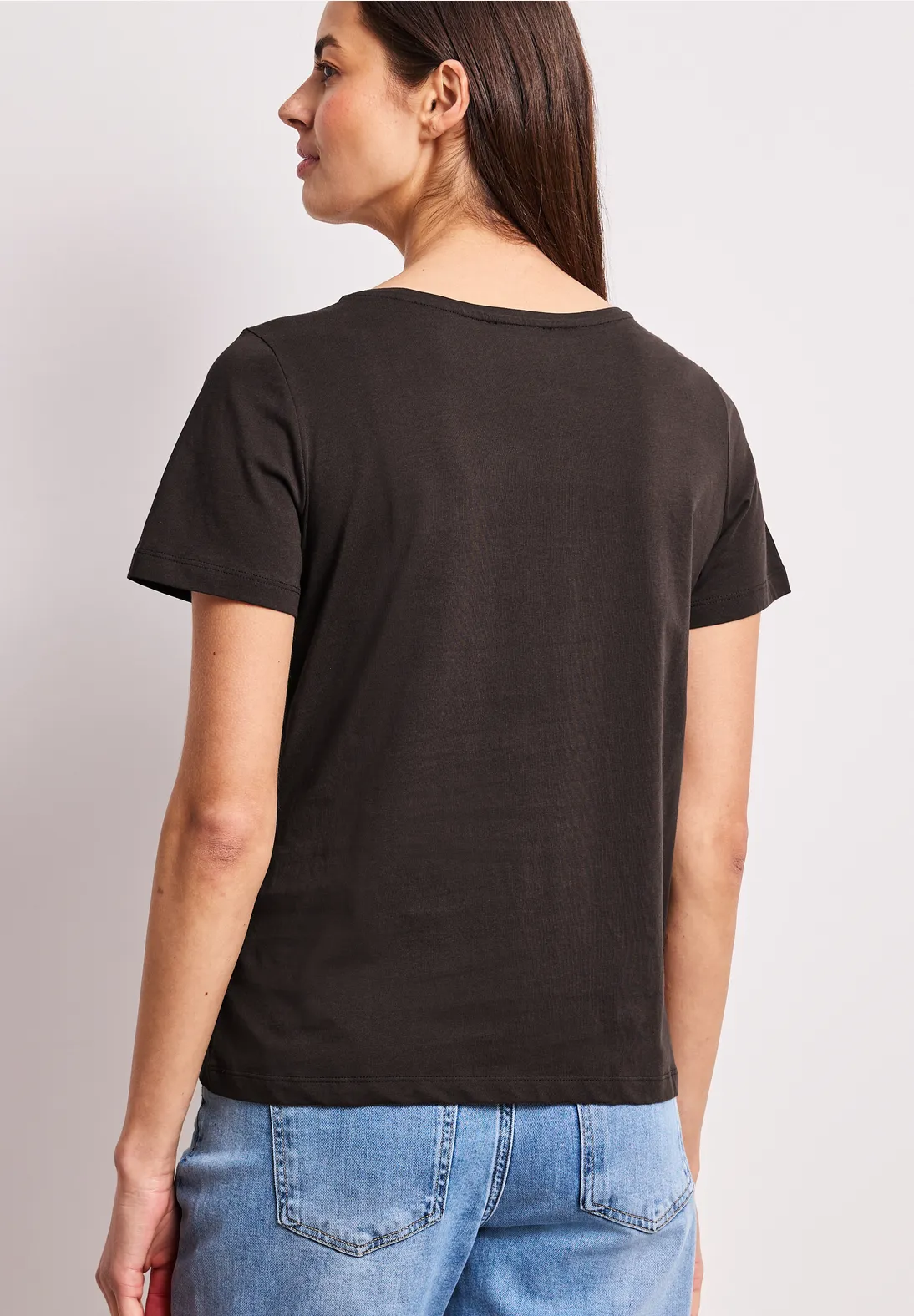 Street One Shirt mit Frontprint - Espresso Brown
