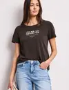 Street One Shirt with Frontprint - Espresso Brown