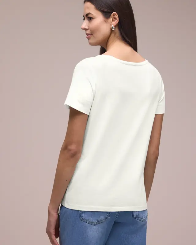 Street One Shirt with Frontprint - Off White