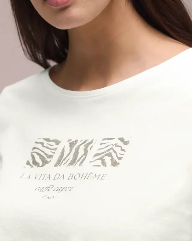 Street One Shirt with Frontprint - Off White