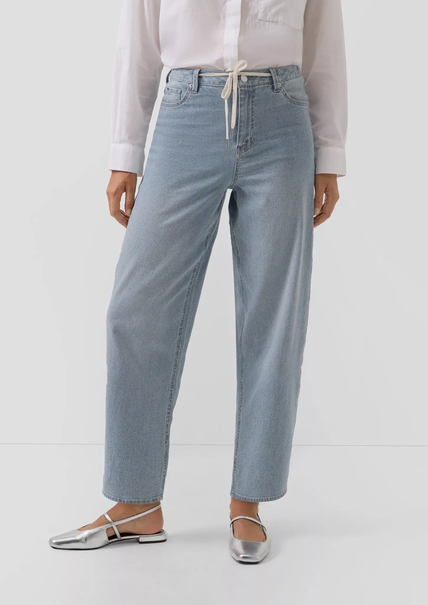 S. Oliver Barrel Pants, Striped - Blue