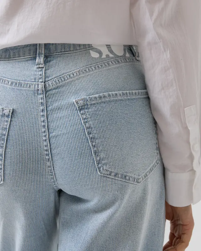 S. Oliver Barrel Pants, Striped - Blue