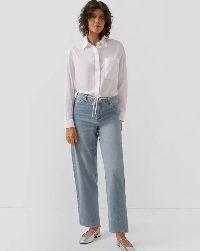 S. Oliver Barrel Pants, Striped - Blue